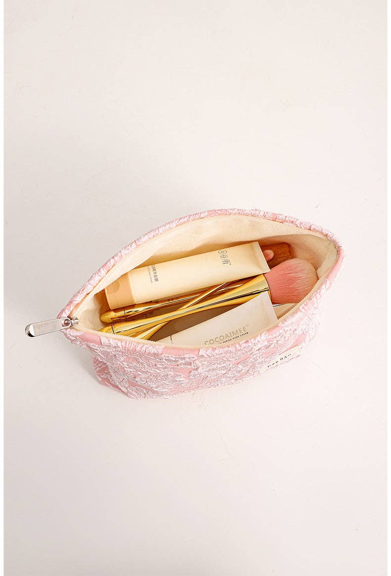 Floral Jacquard Portable Cosmetic Bag DPB1003