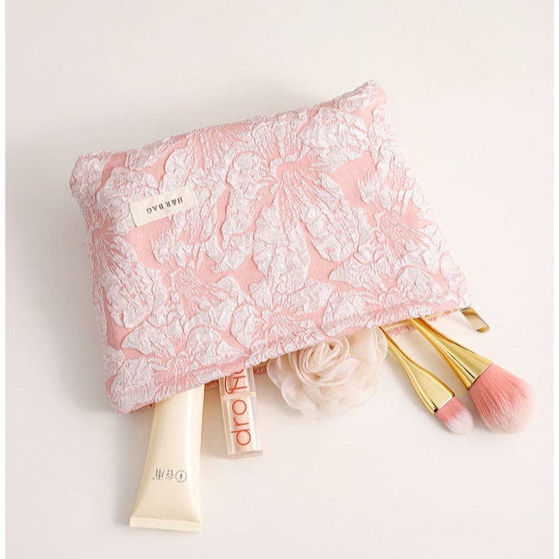 Floral Jacquard Portable Cosmetic Bag DPB1003
