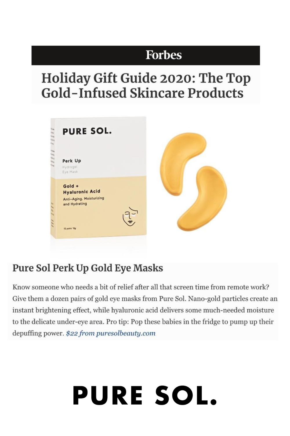 Perk Up Gold Eye Mask